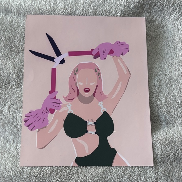 Other - Doja Cat Pink and Black Fashion Illustration Art Print